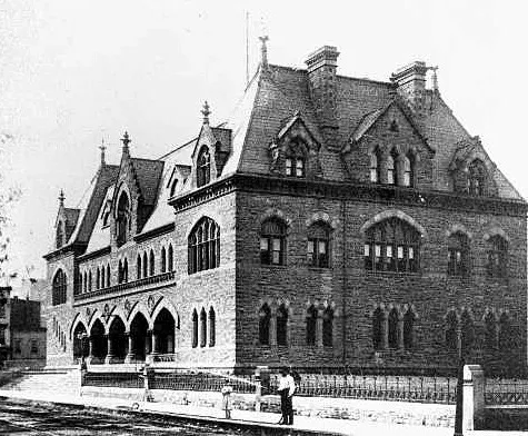Vintage view from the north as originally constructed