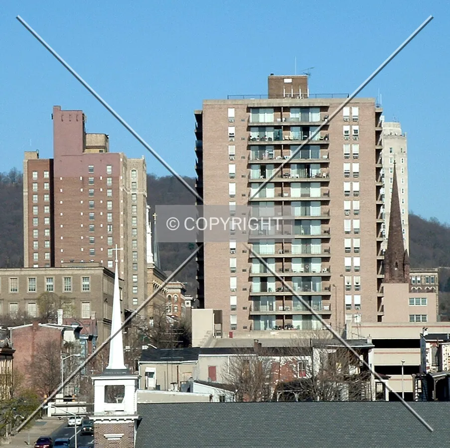 View from the west along Washington Street