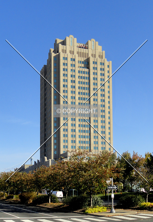 From across Columbus Boulevard to the southwest