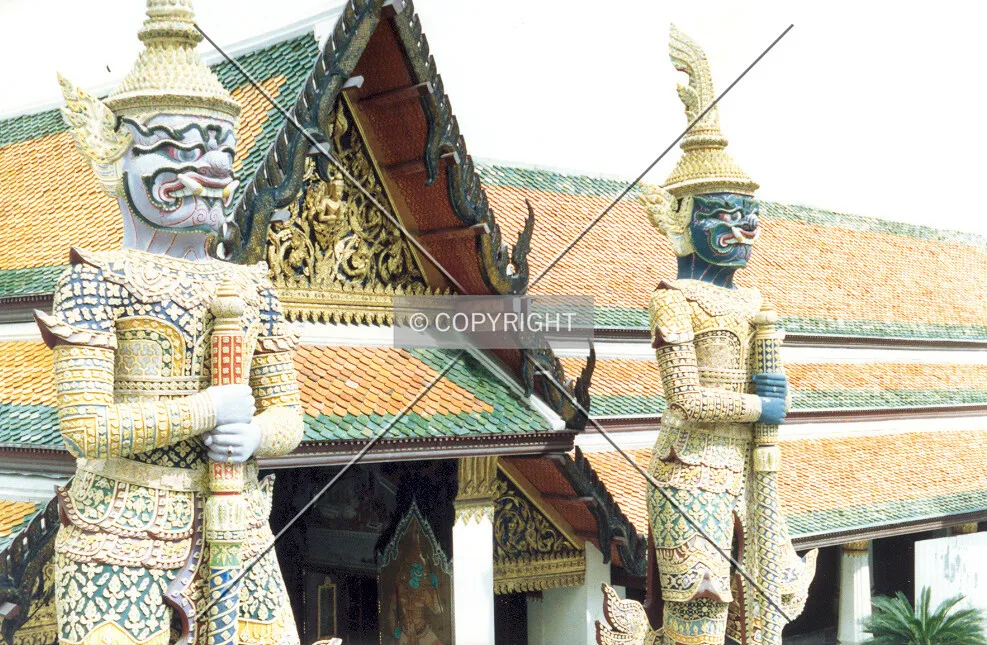 Ornate figures at the Grand Palace
