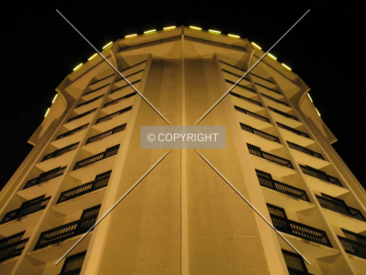 Looking up the west side at night
