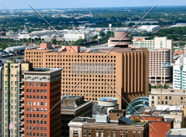 Distant view to the west from the City-County Building Observation Deck