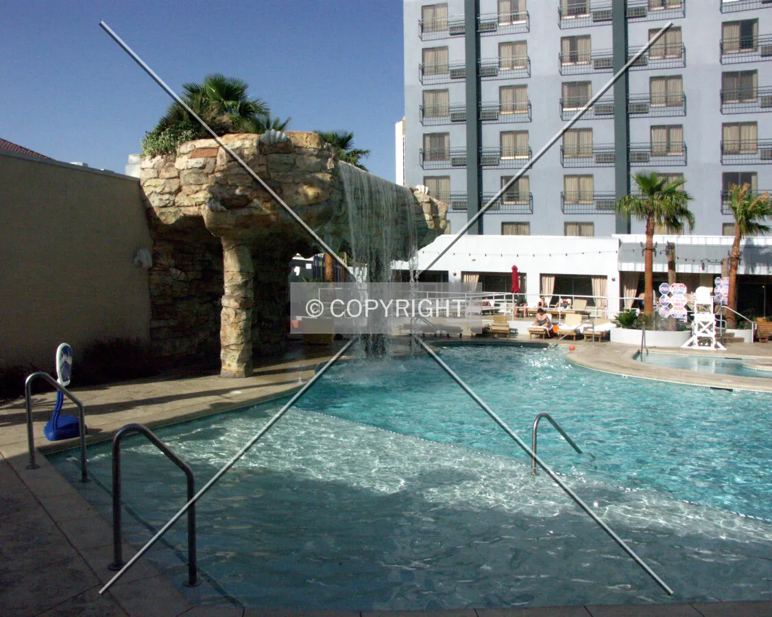 Waterfall in pool area