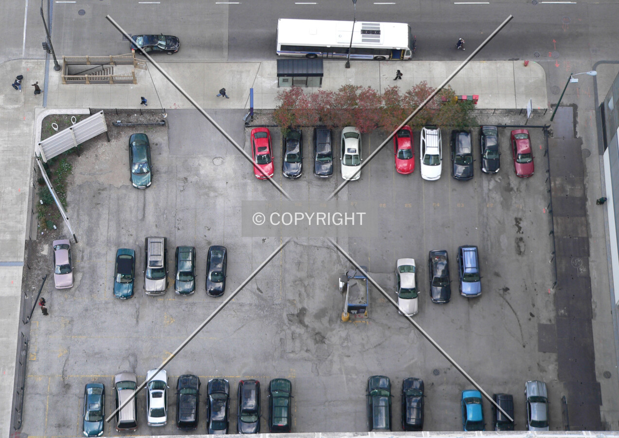 View of the site from the 35th floor of the LaSalle-Wacker Building