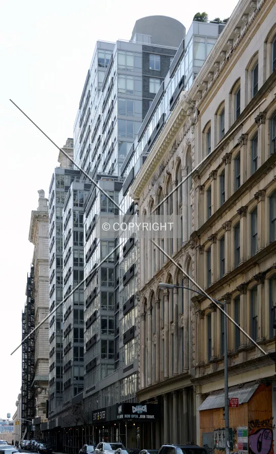 View from the northwest on Leonard Street