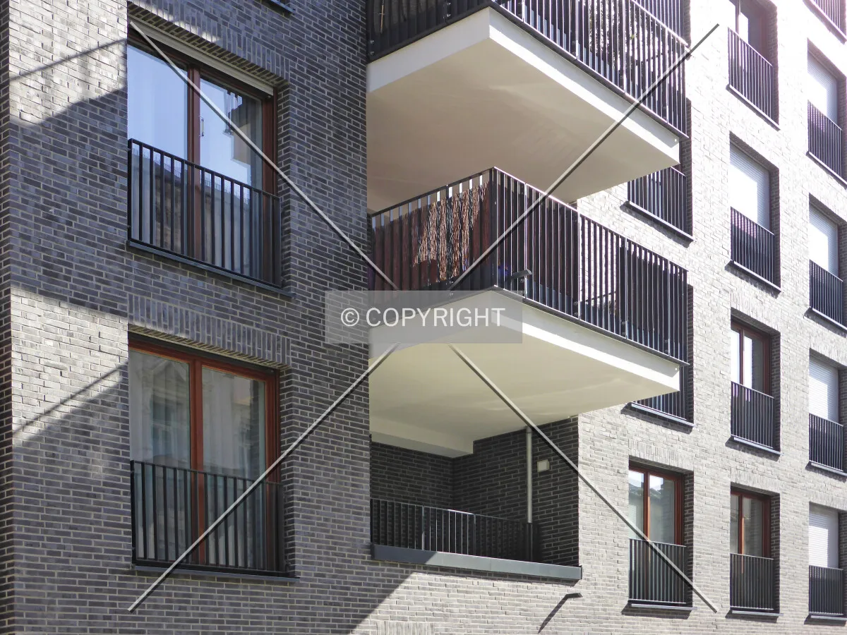 Brick facade an balconies