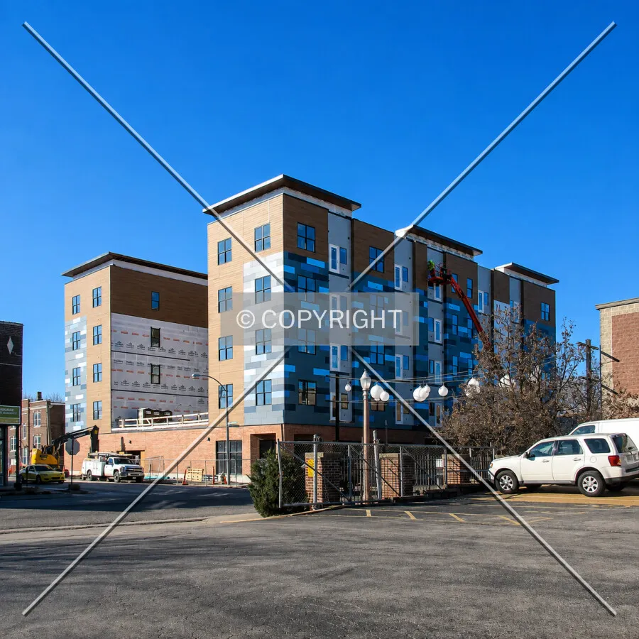 From the southeast during construction, Friday, March 2, 2018