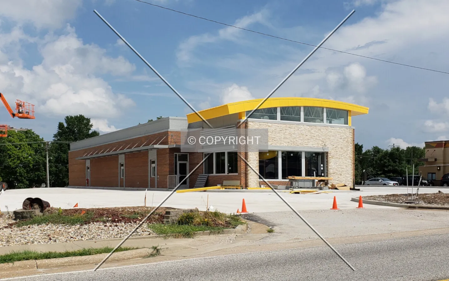 Northwest view during construction; July 15, 2018