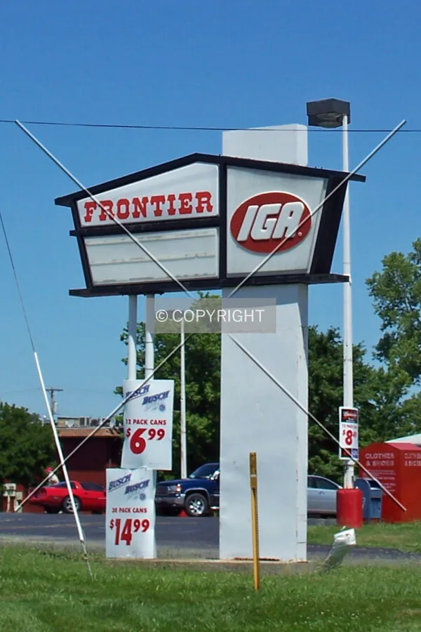 IGA sign from the southeast