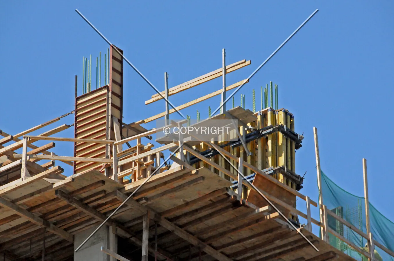 Formwork on the southwest corner