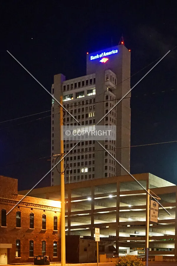 View from the northwest at night; July 3, 2017