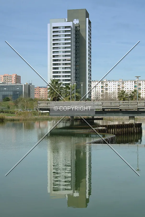 South side as seen from Diagonal Mar Park