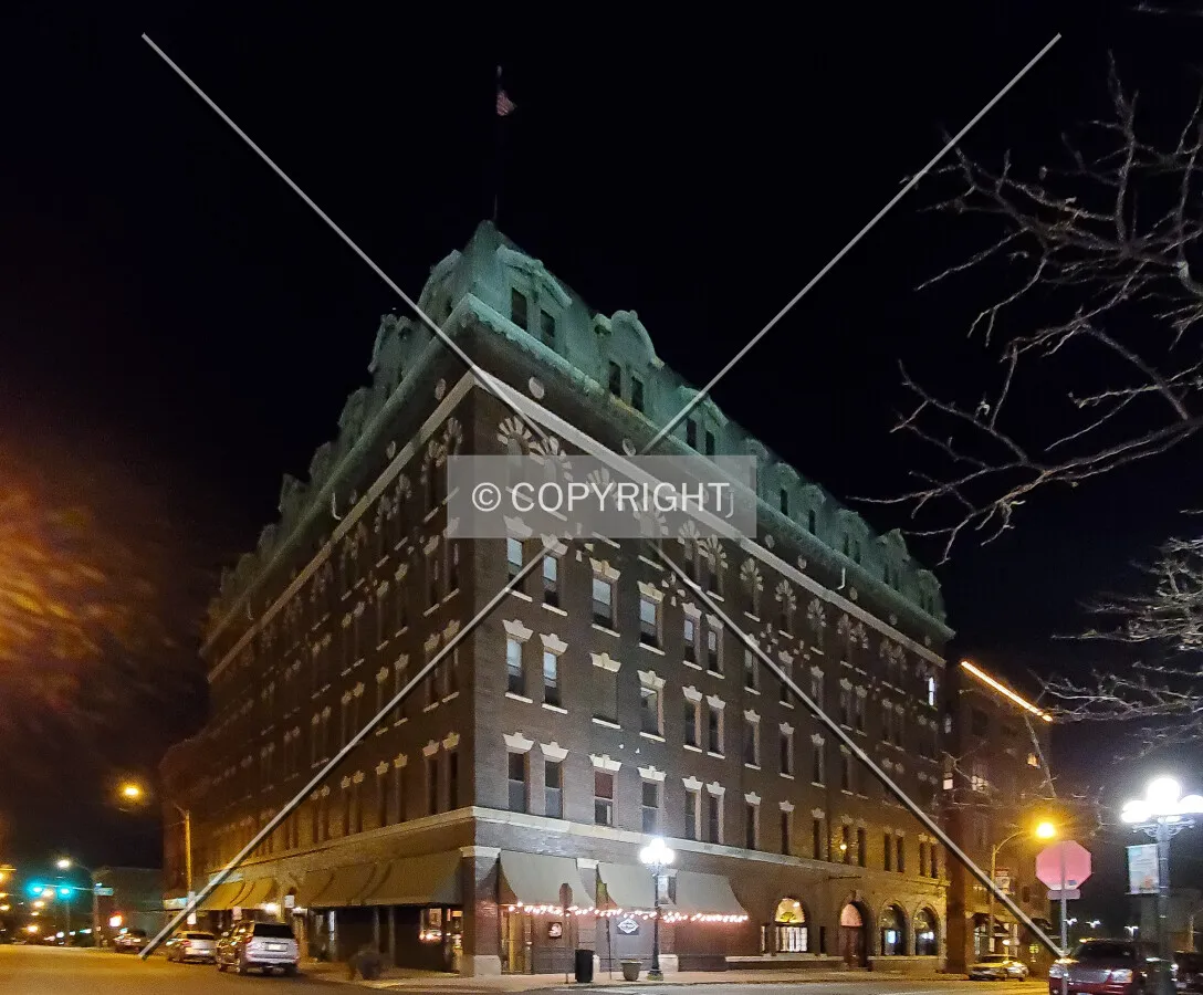 Southeast view at night