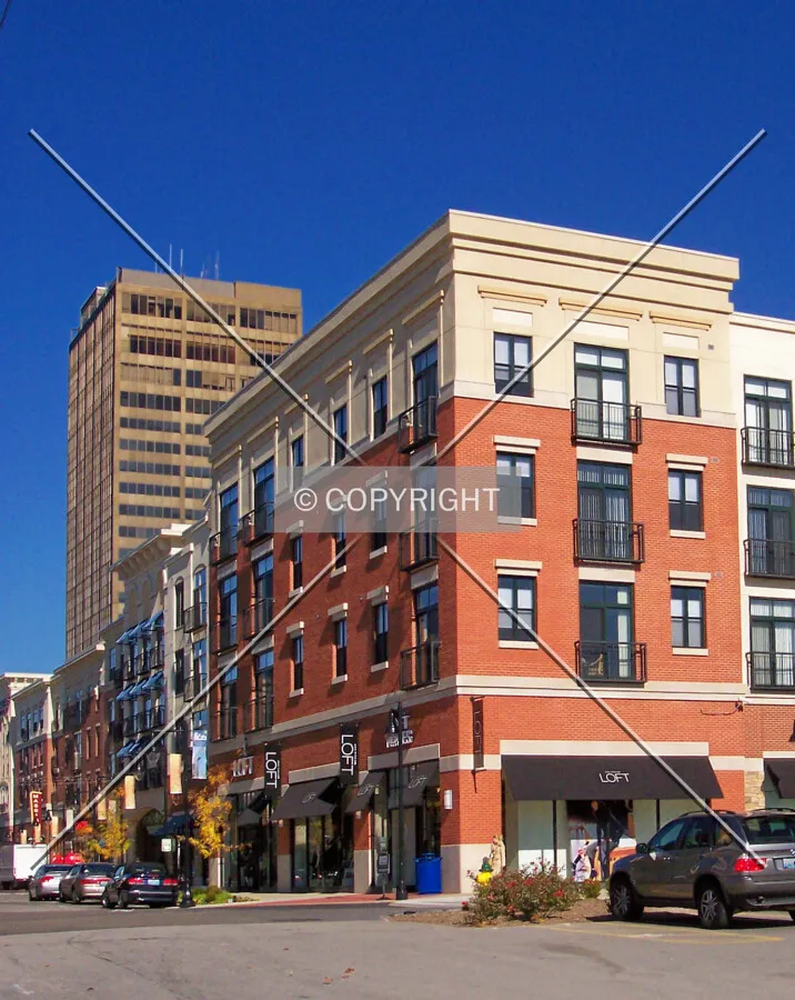 Looking north from The Boulevard St. Louis towards the University Club Tower