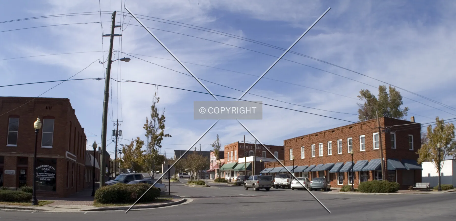 Looking west at downtown