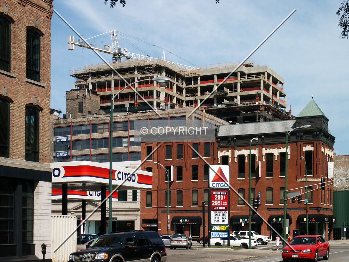Looking northwest from Wells Street
