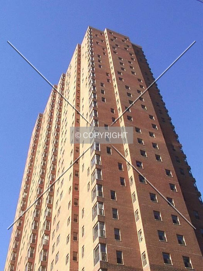 Looking up the southeast corner