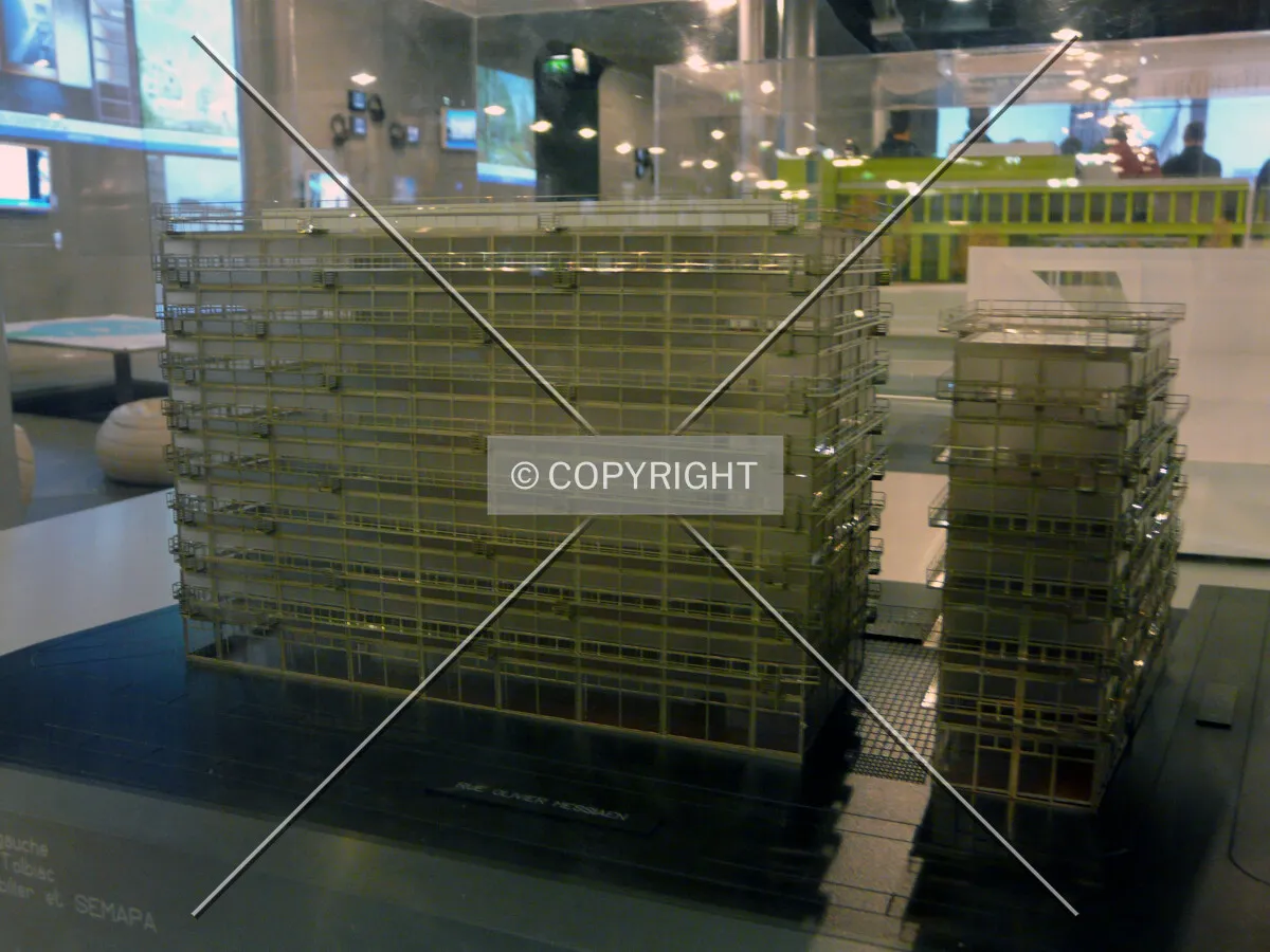 Model exhibited at the Pavillon de l'Arsenal