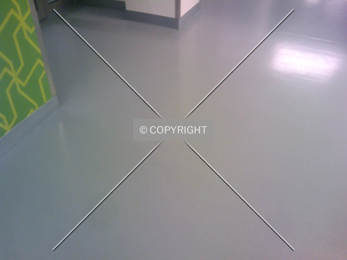 Plastic flooring in a hospital