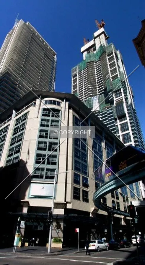 Looking up from corner of Pitt and Liverpool Street