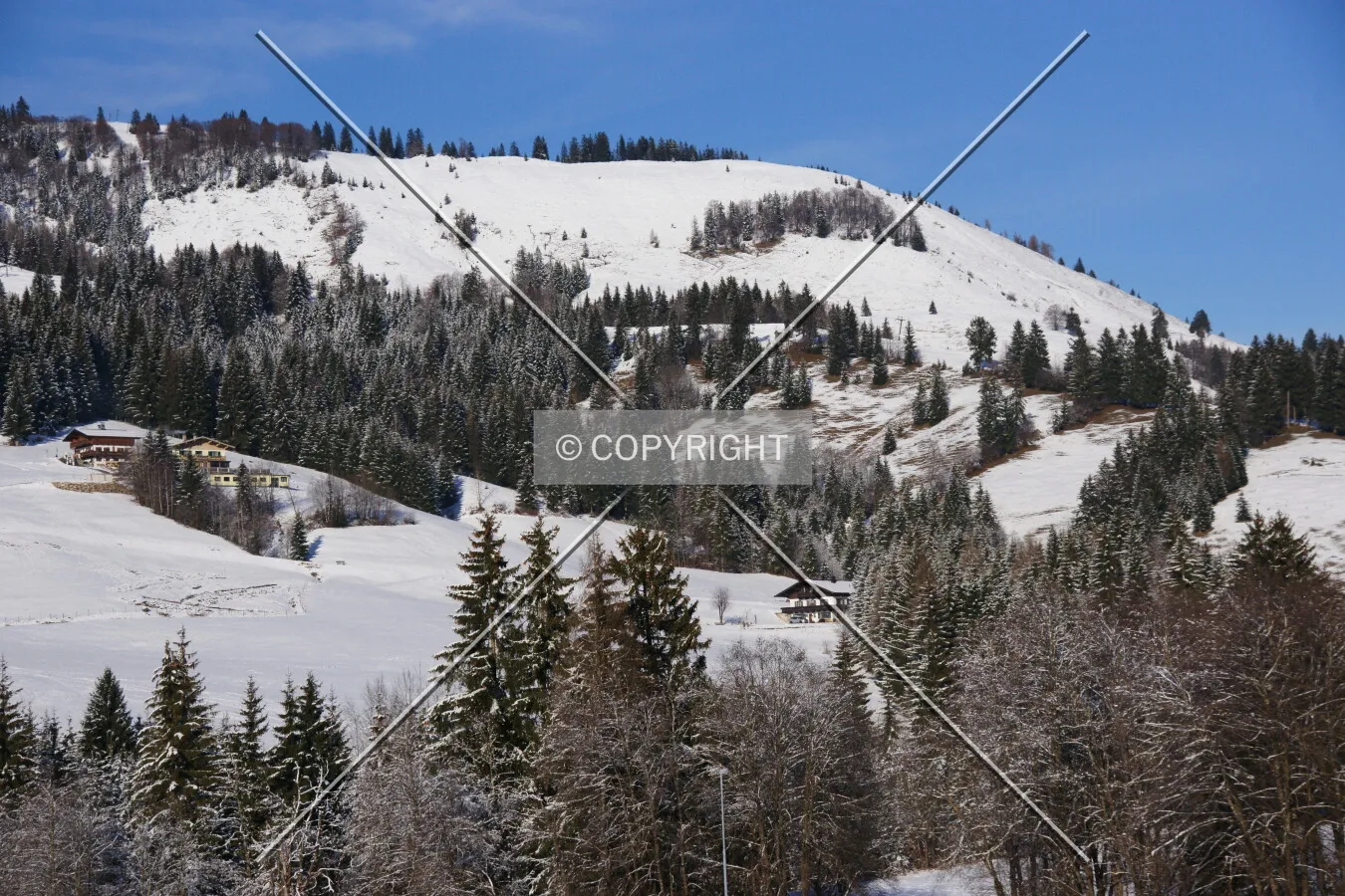 Snow-covered mountains in the austrian Alps
