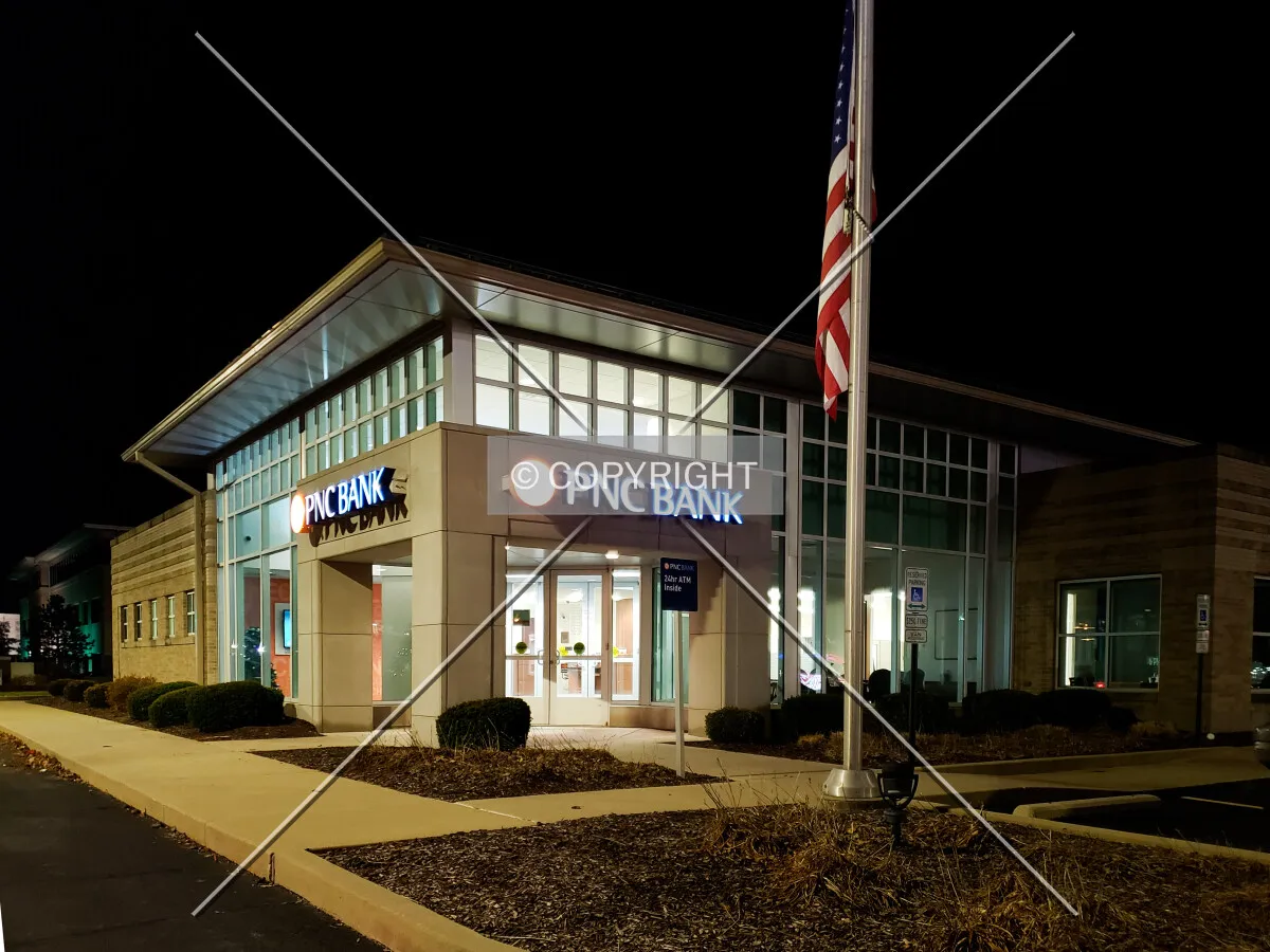 View from the northeast at night; December 17, 2018