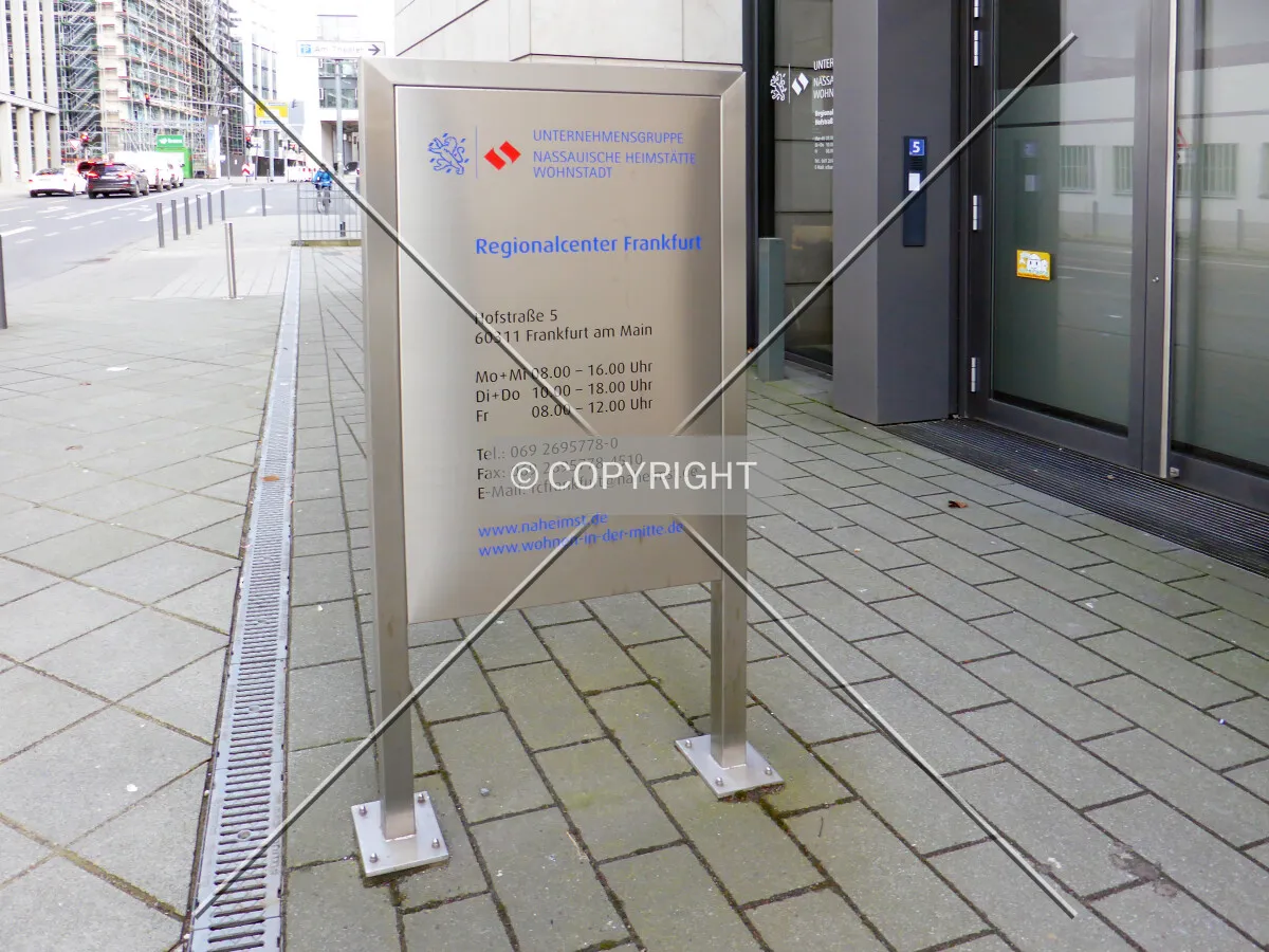 Tenant sign - Nassauische Heimstätte - Regionalcenter Frankfurt