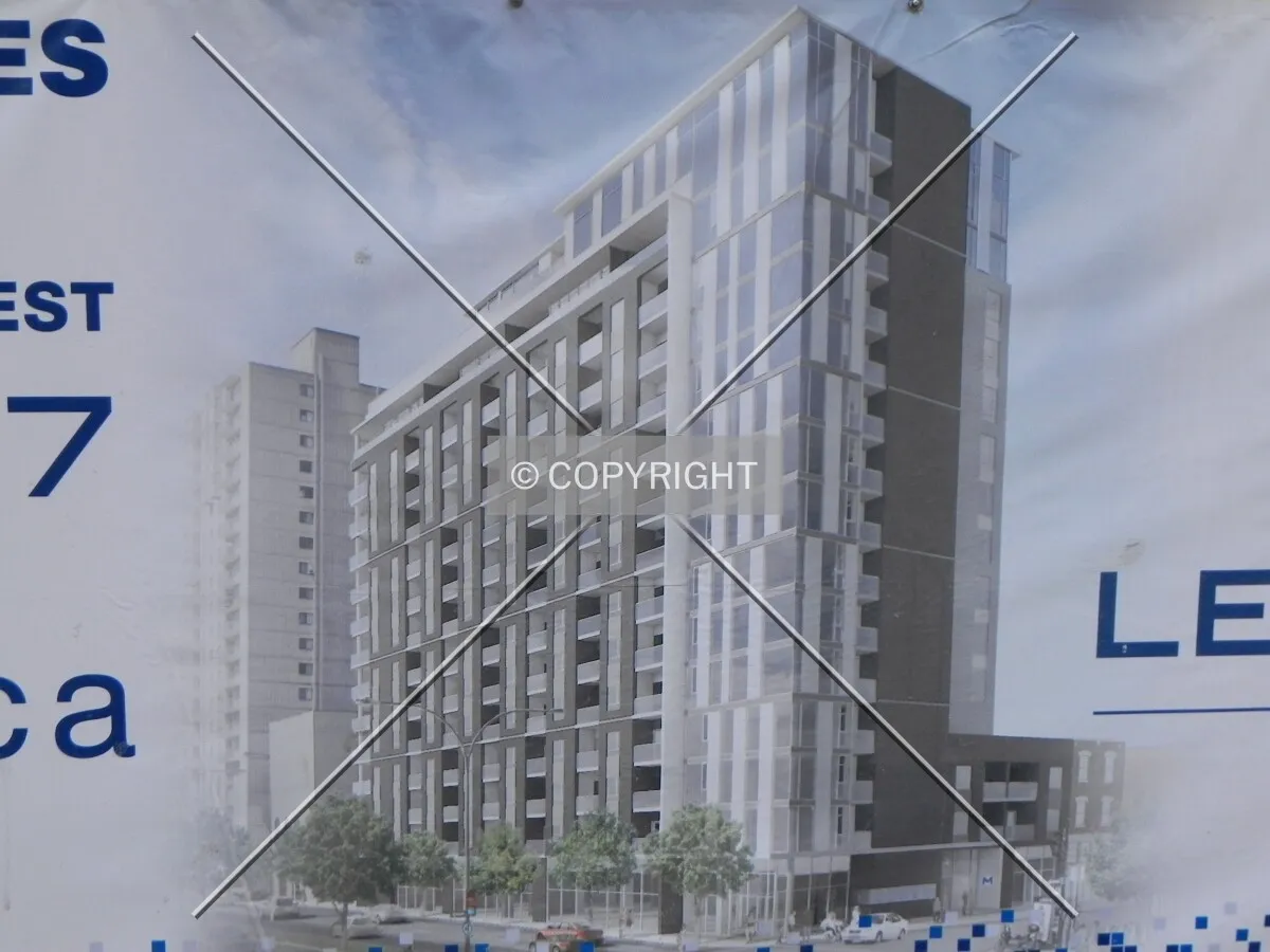 Rendering displayed at the construction site.