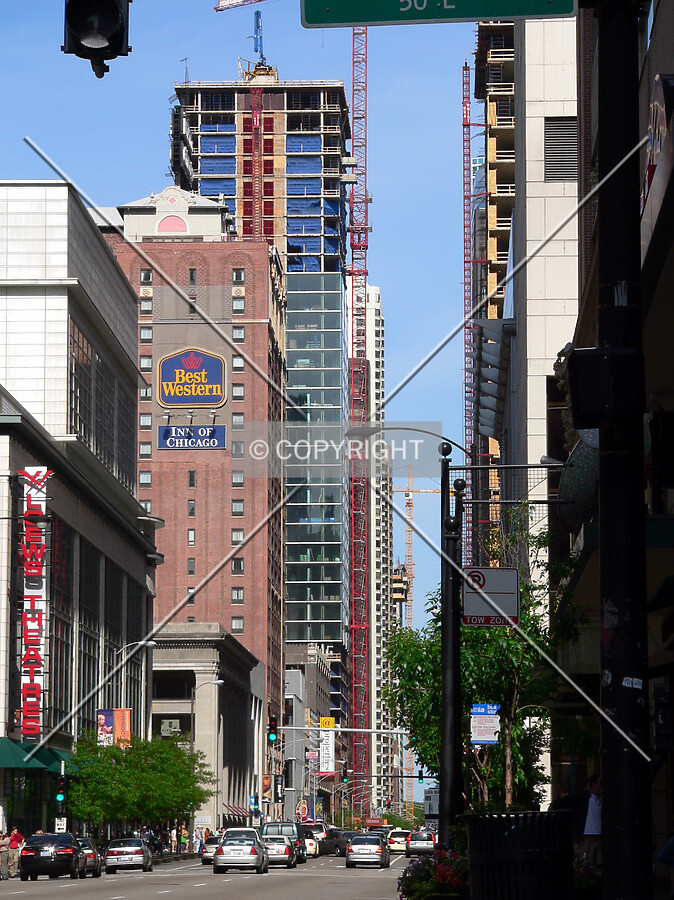View to the east down Ohio Street from Wabash Avenue