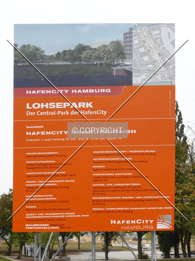 Construction sign for the park