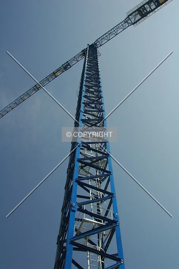 Looking up the huge crane