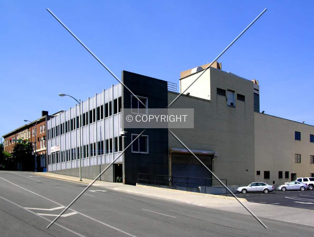 From across 1st Street to the southeast