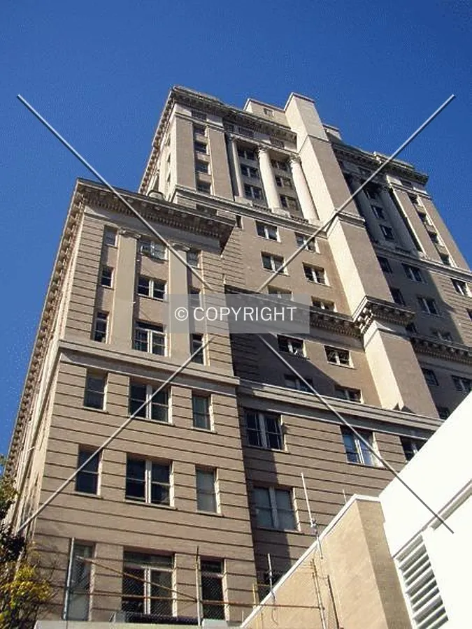 Looking up at the eastern facade