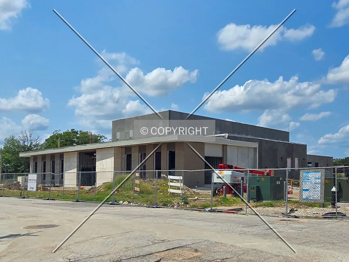 From the southeast during construction, Saturday, August 8, 2026