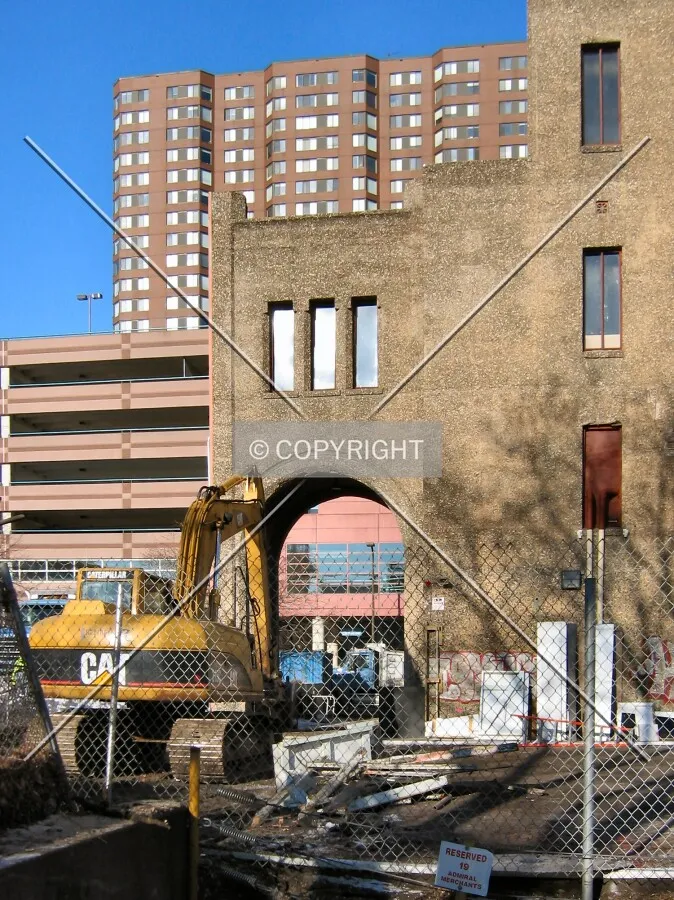 Porte cochere from the east, Symphony Place in background