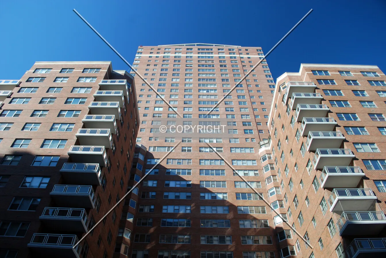 Looking up from 1st Avenue after recladding