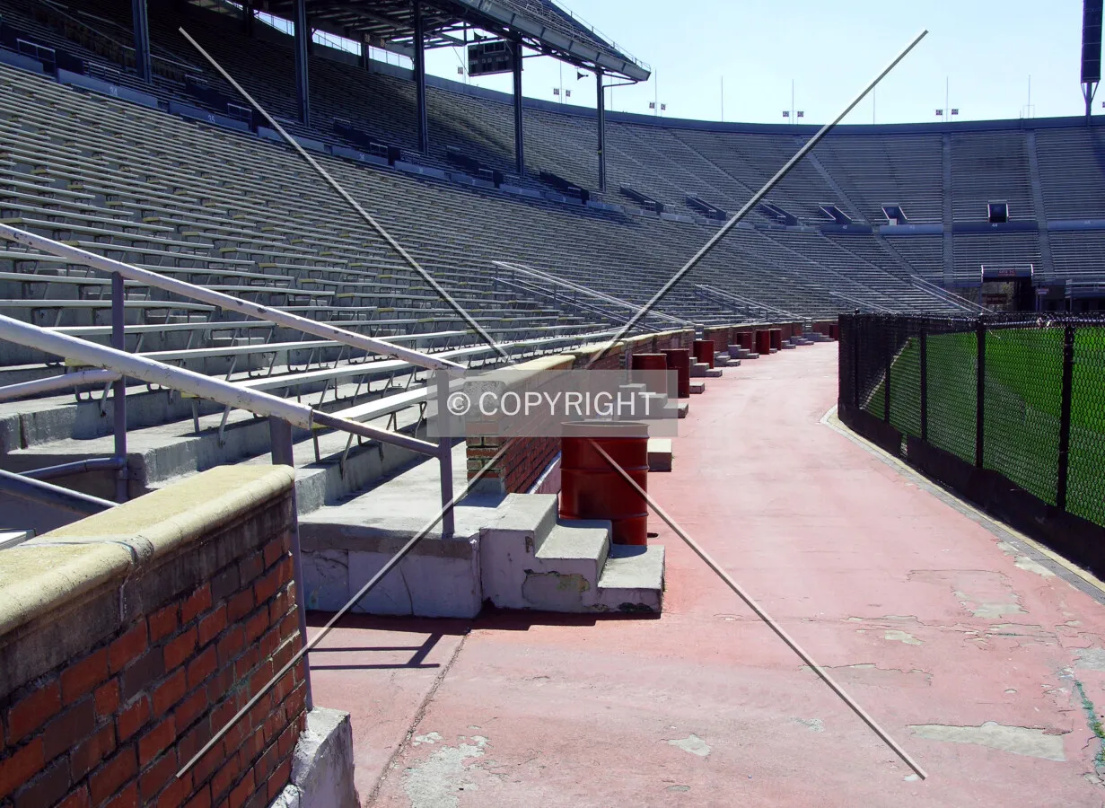Looking south along the east stands