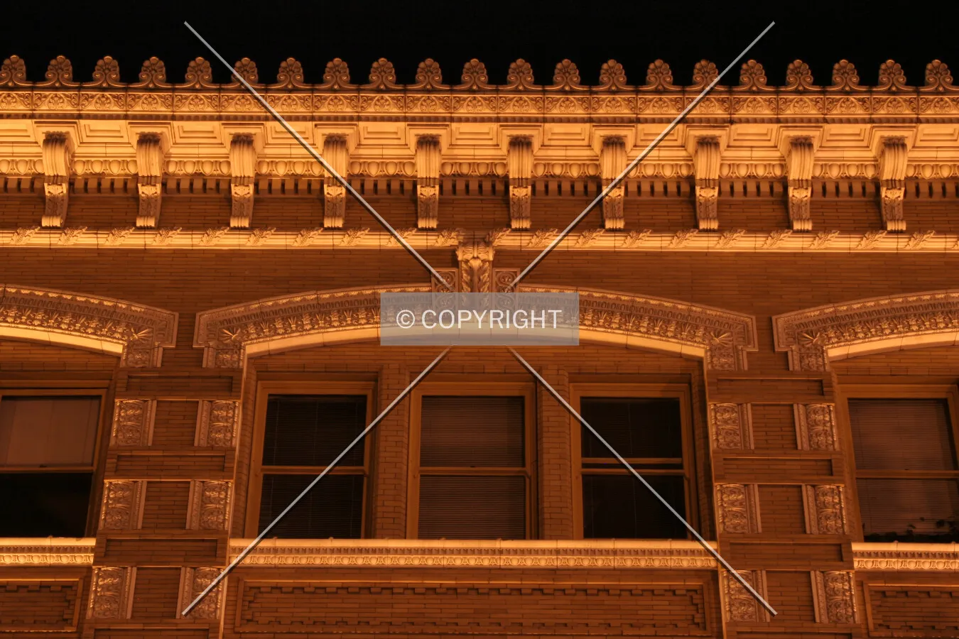 Facade detail at night