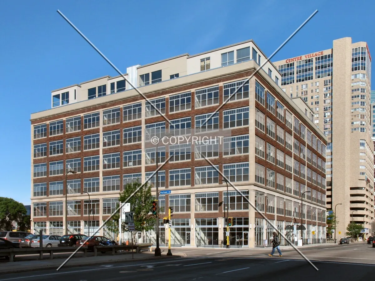 View to the west across 7th Street South/Portland Avenue