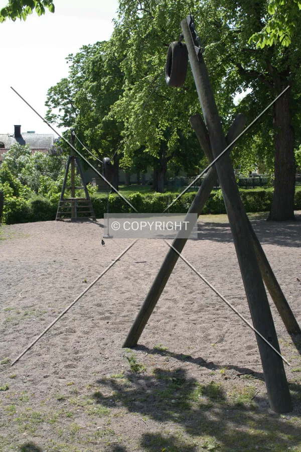 Cable railway on a playground