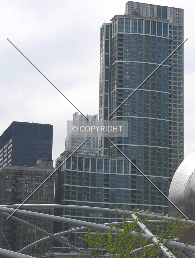 Looking northwest from the BP Bridge in Millennium Park