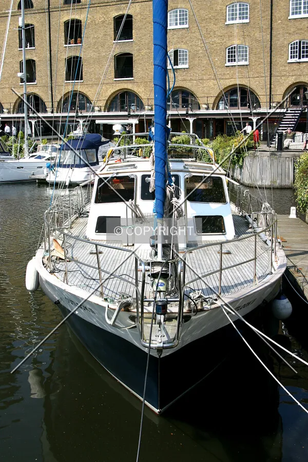 A boat docked at St. Katherine Docks