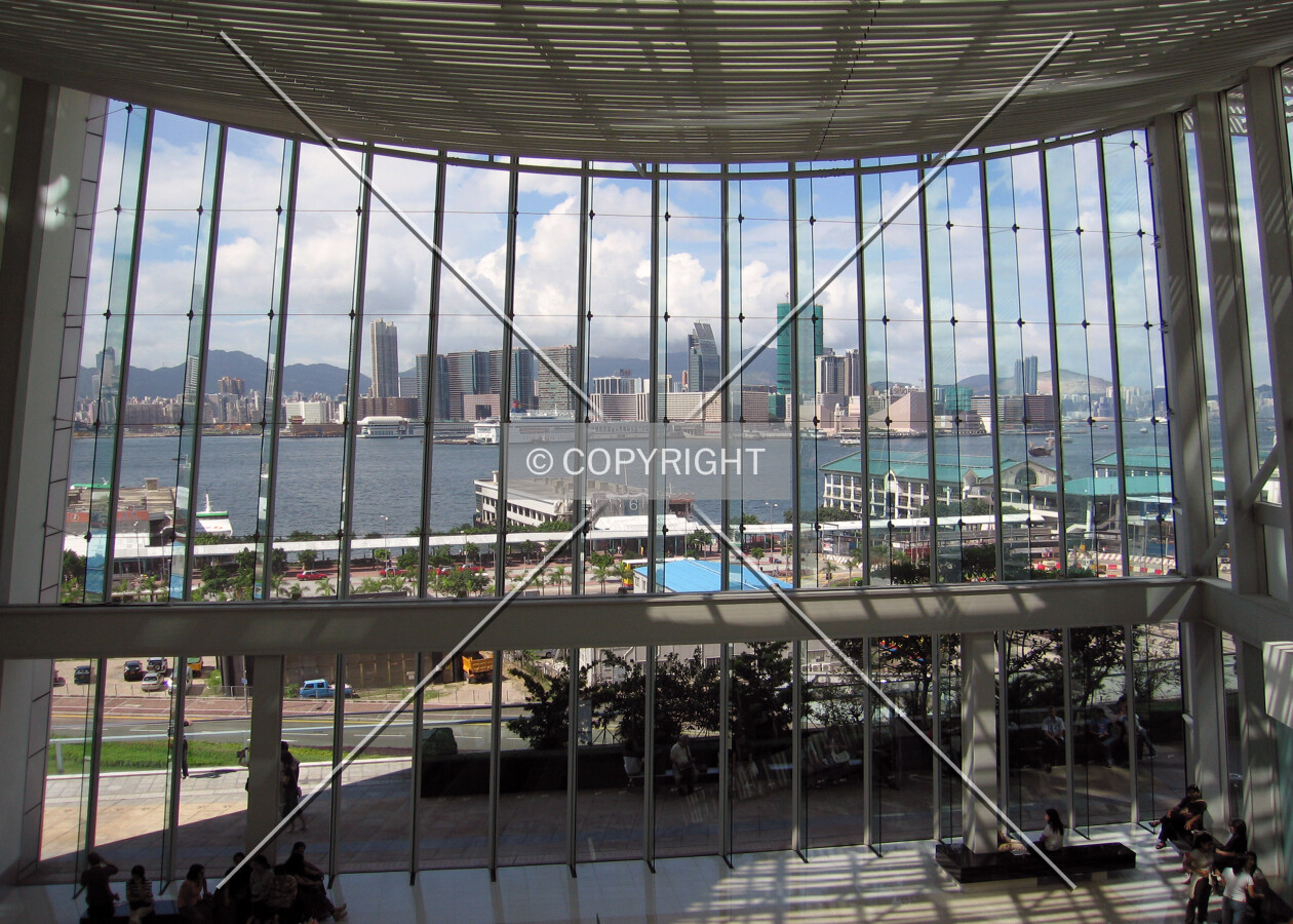 View out from Oval Atrium at IFC mall