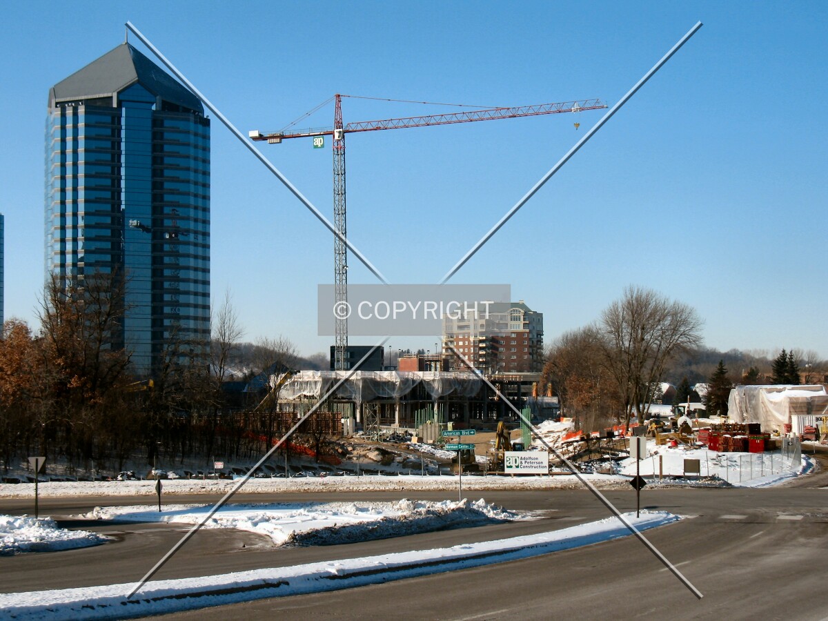Distant view to the west from American Boulevard, with the 8500 Tower