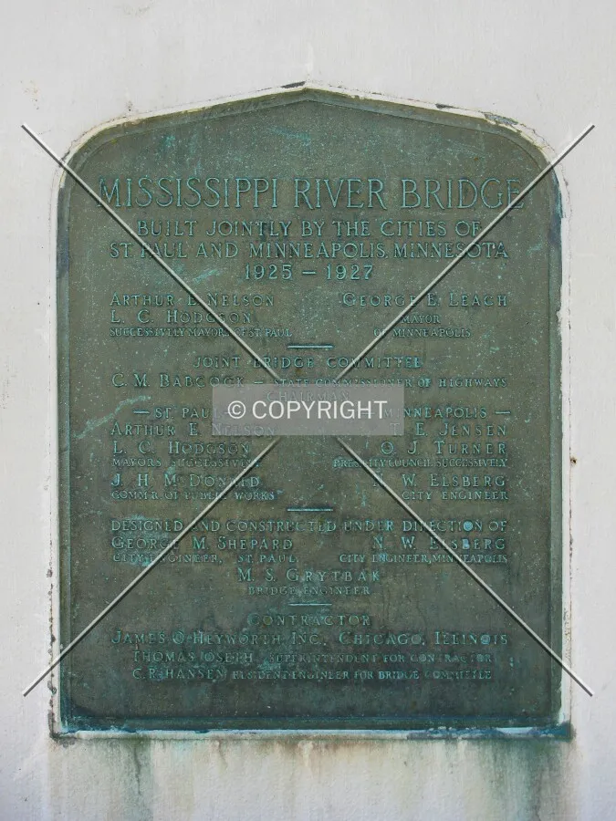 Plaque on Minneapolis side