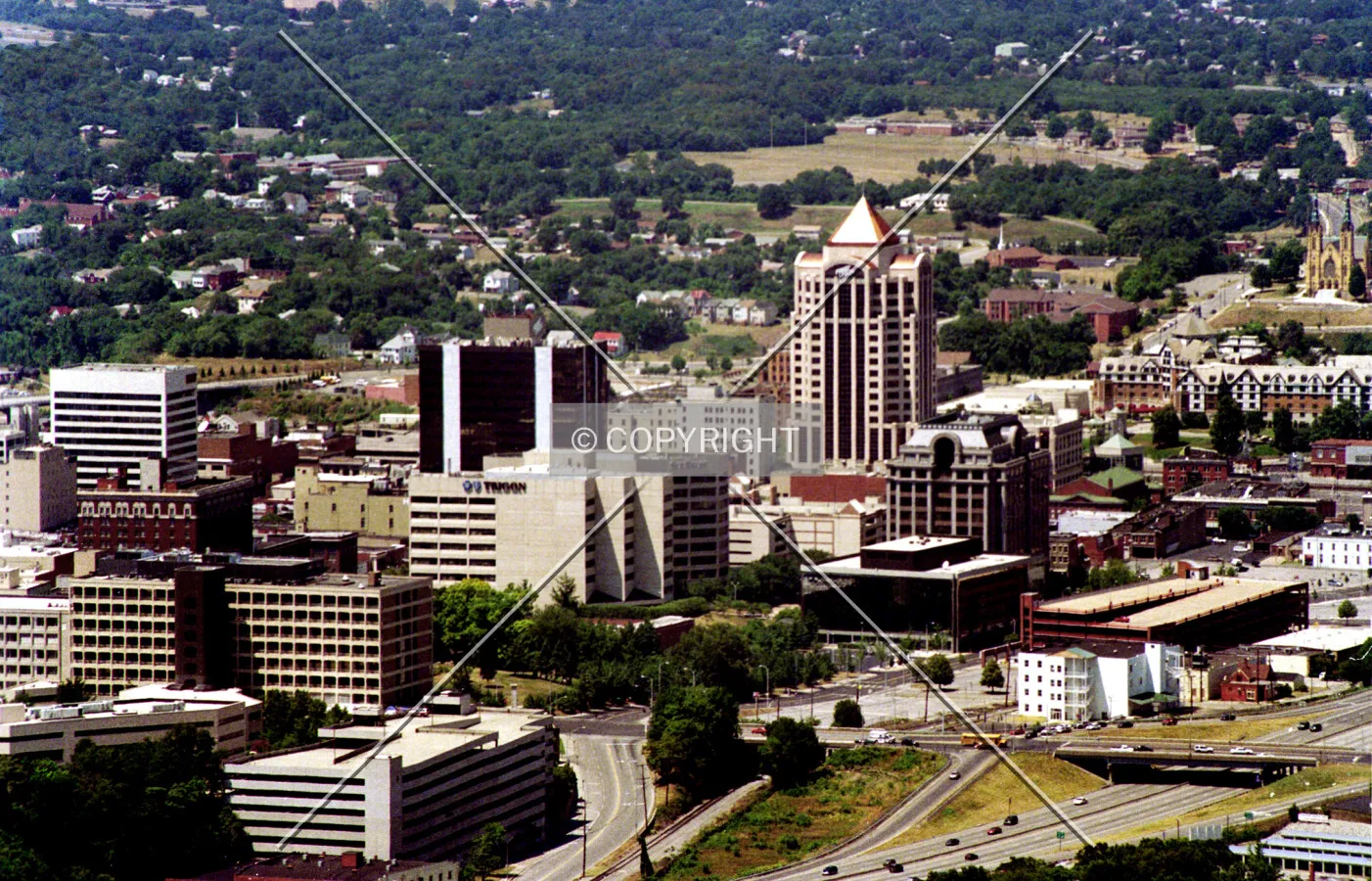 Downtown from the southeast