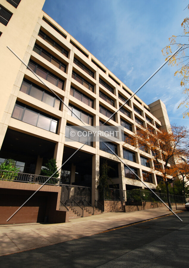 View of the entrance area along Vine Street