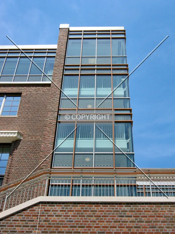 Looking up the south side of the west wing