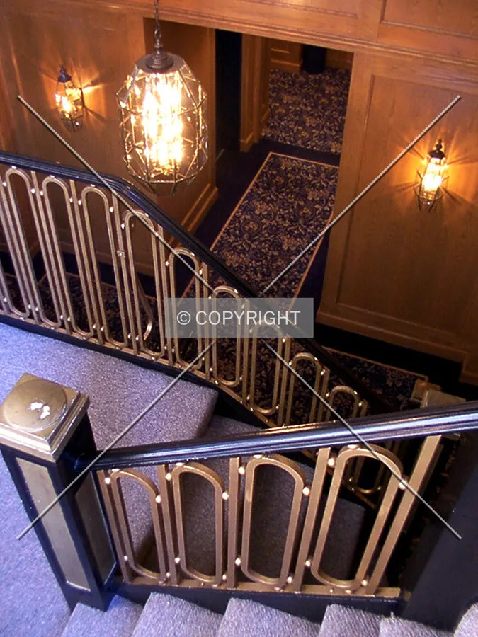 Lobby, looking down from the front staircase
