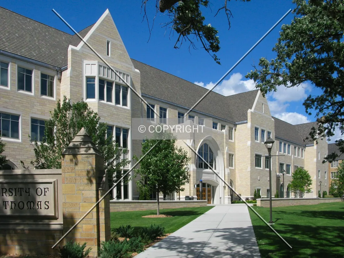 View to the northeast from Summit Avenue & Cretin Avenue
